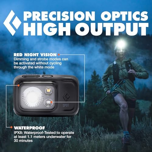 BLACK DIAMOND Spot 400 Headlamp, AAA Powered, Dimmable, Bright, BD Graphite - Image 4