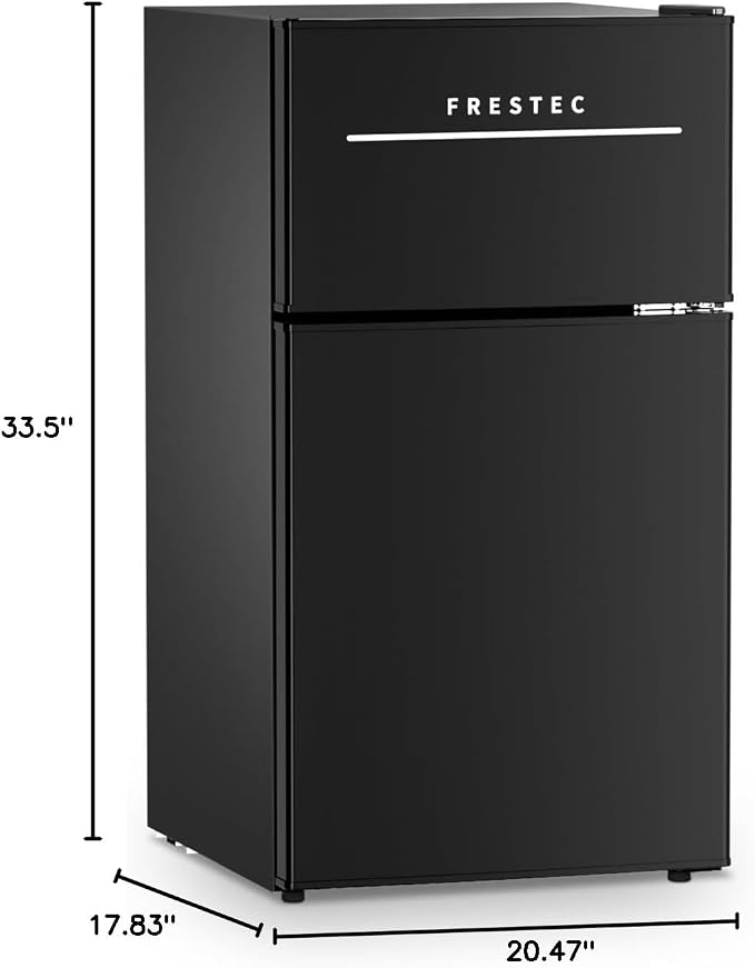 Mini Fridge with Freezer 3.2 Cu.Ft. 2 Door Refrigerator and Freezer Small Fridge for Bedroom Home Office Dorm, Small Drink Chiller, Adjustable Thermostat,37 dB Low Noise, Black - Image 10