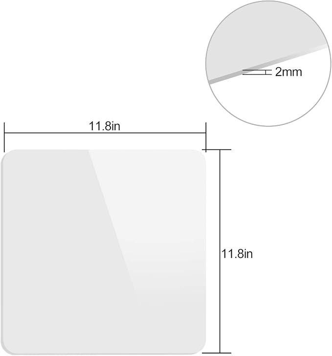 KINJOEK 2 PCS 30x30cm 12 x 12 Inch Acrylic White Reflective Display Table Riser - Image 5