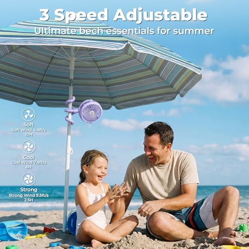AMACOOL Battery Operated Stroller Fan, Portable Clip On Fan Rechargeable - Image 3