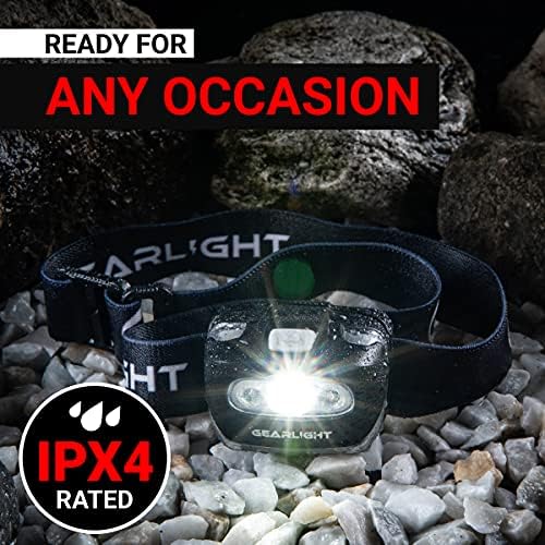 GearLight USB Rechargeable Headlamp Flashlight for Running, Camping, and Outdoor LED Headlight Camping Headlamps - Head Lamp Light for Adults, Kids, Emergency Gear - Black - 2 Pack - Image 6