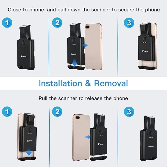 Eyoyo Upgraded QR Code Scanner Bluetooth Android Barcode Scanner, Portable Back - Image 9