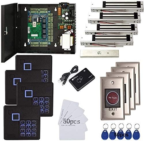4 Doors Access Control System Infrared No Touch Exit Keypad Scanner 600lbs by MENGQI-CONTROL