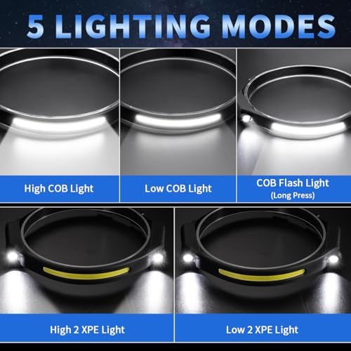 ZioeYiue Headlamp Rechargeable 10P, 230°Wide Beam LED Head Lamp for Adults - Image 2