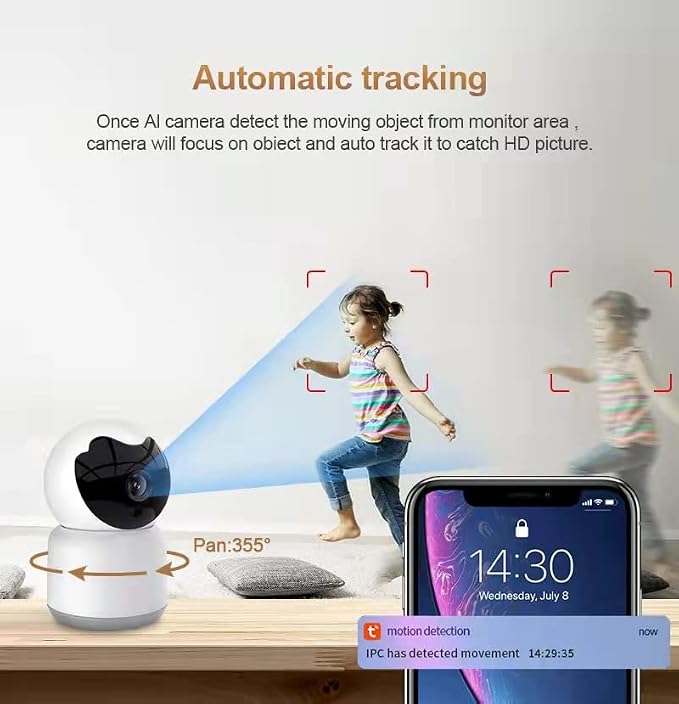 Home Security Camera, Tuya 3MP Indoor Pan-Tilt Smart Camera - Image 4