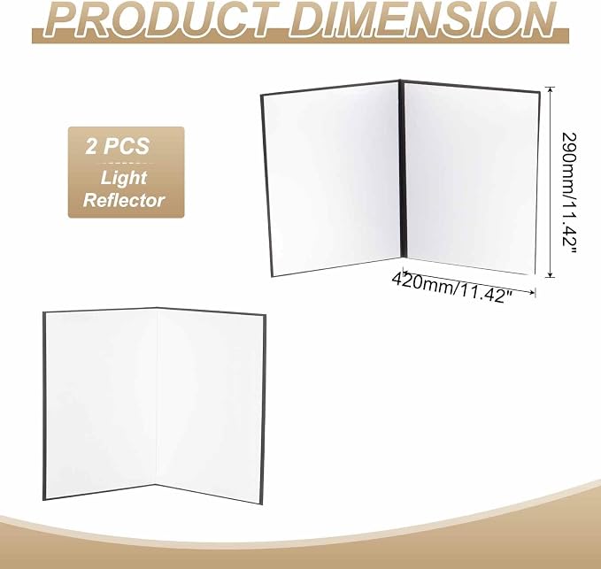 2Pcs 17"x11" Light Reflector 2 in 1 Photography Reflector Cardboards, Foldable - Image 2