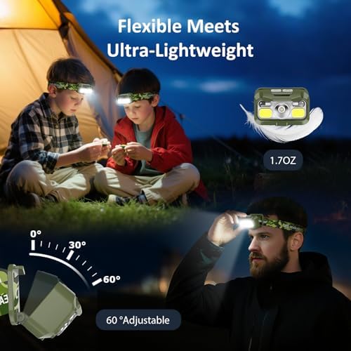 LHKNL Rechargeable Headlamp,Lumen Super Bright Head Lamp Flashlight 2-Pack - Image 5