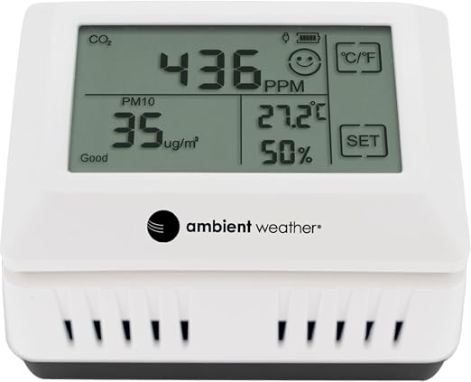 Ambient Weather AQIN Pro Wireless Indoor Air Quality Index by AmbientWeather