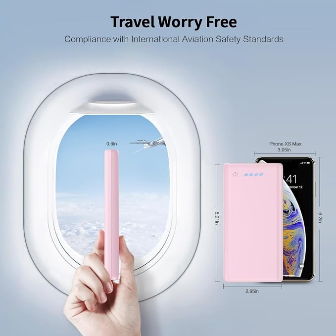 Portable Charger Power Bank 26800mah,Ultra-High Capacity Safer External Cell Phone Battery Pack,2 USB Output High Speed Charging Power bank Compatible with iPhone 17/16/15/14/13 Samsung Android-Pink - Image 5