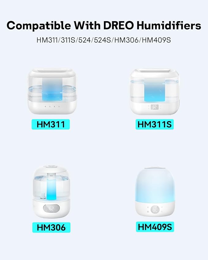 Leemone 4-Pack Humidifier Demineralization Cartridge Compatible with Dreo Humidifiers HM311/311S, HM306, HM409S, Prevents Hard Water Build-Up, Filters Mineral Deposits, Eliminate White Dust - Image 2