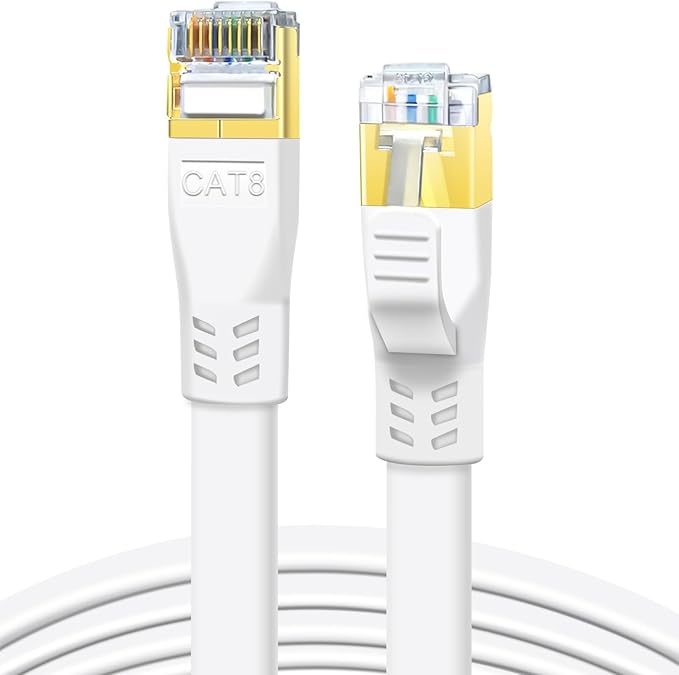 DDMALL CAT 8 Ethernet Cable, 80ft High Speed 40Gbps 2000MHz Shielded CAT8 Flat by DDMALL
