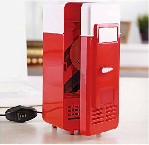 ThreeH New Mini Red USB Fridge Cooler Beverage Drink Cans Cooler/Warmer Refrigerator for Laptop PC Computer Red H-UF05Red - Image 5