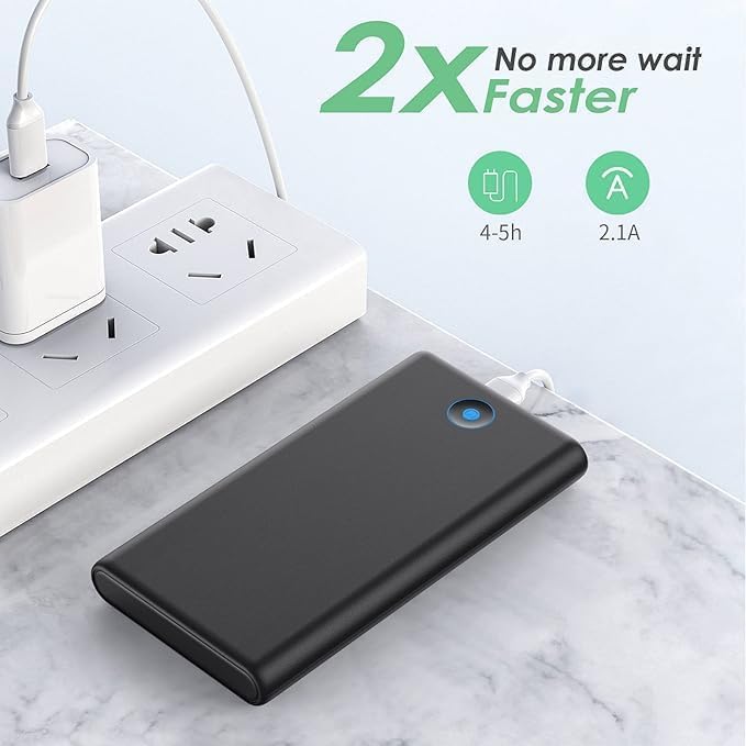 [2-Pack] Portable Charger Power Bank 20000mAh,Ultra Slim Fast Charging Battery Pack with Dual USB Outputs,Travel Essential Portable Phone Charger for iPhone 17/16/15/14/13/12/X,Galaxy S24, Android etc - Image 4
