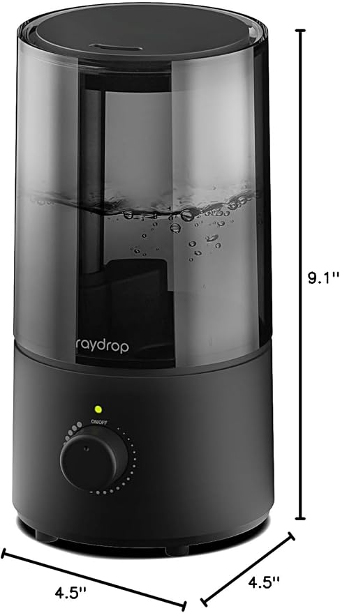 raydrop Humidifiers for Bedroom, raydrop Cool Mist Humidifiers for Babies, 1.0L Quiet Ultrasonic Humidifier, Space-Saving, Filterless, Auto Shut Off - (0.26 Gallon, US 110V) - Image 8
