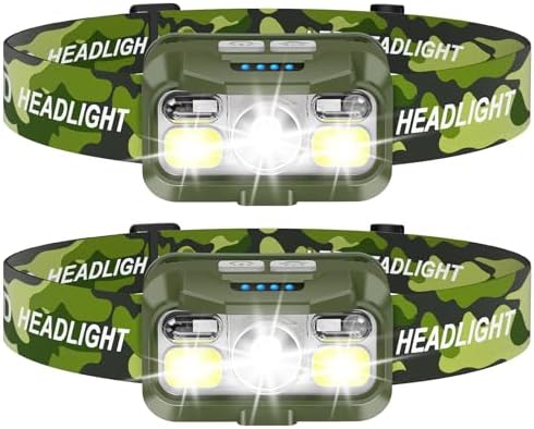 LHKNL Rechargeable Headlamp,Lumen Super Bright Head Lamp Flashlight 2-Pack by LHKNLHOME
