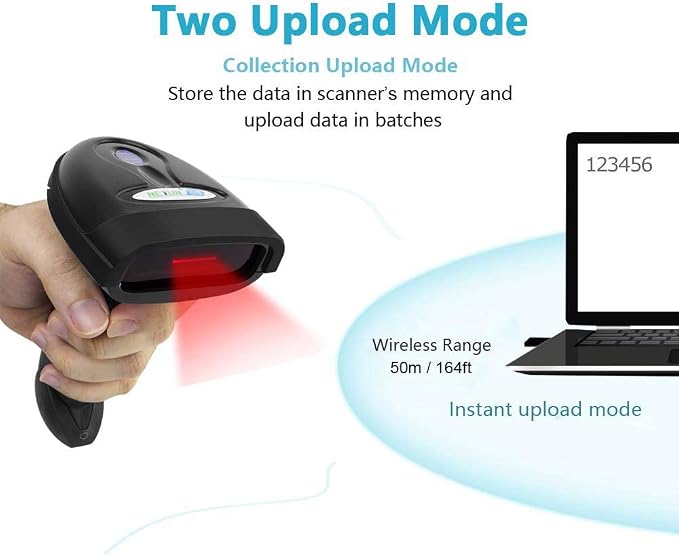 NETUM Wireless Barcode Scanner, 2 in 1 2.4G Wireless & USB Wired 1D Laser - Image 5