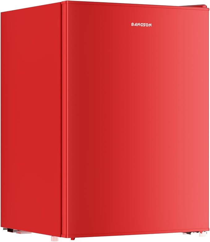 2.6 Cu Ft Small Fridge with Freezer for Office Red | Mini Refrigerator for Dorm Bedroom, Compact Fridge, Energy-efficient, Low Noise by LiveFreshLiveUnrushed