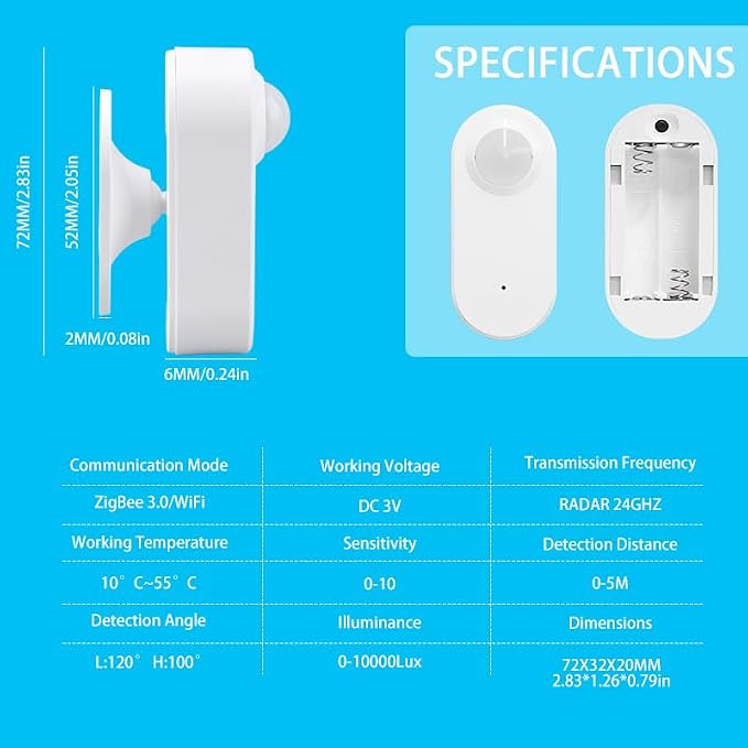 Presence Sensor Wireless, WenzhiIoT Smart Motion Sensor Zigbee 24 GHz Radar - Image 6