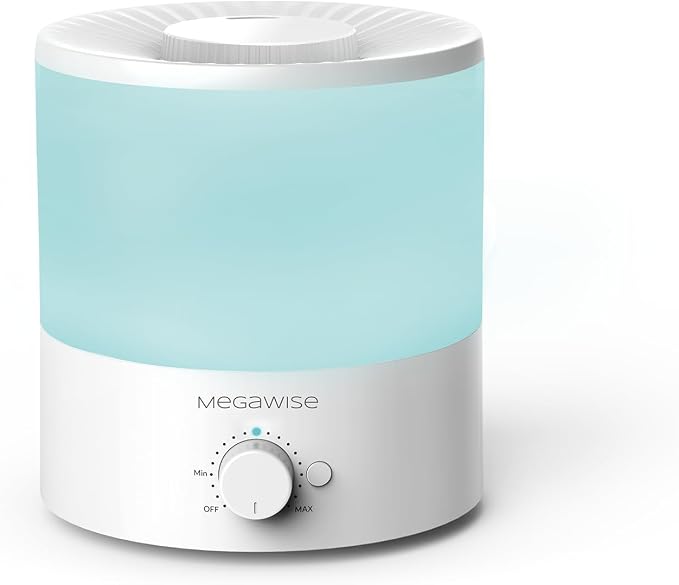 MEGAWISE 1.5L Cool Mist Humidifier for Bedroom, Home, Office, and Plants, Essential Oil Diffuser with Adjustable Mist Output, 25dB Quiet Ultrasonic, Up to 10 Hours, Easy to Clean by MEGAWISE