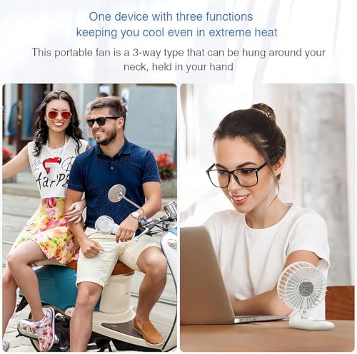 PSECICI Handheld Fan, Mini Portable Personal Fan with lanyard, 4 Speeds Level 180° Foldable Design for Desk/Travel/Office/Outdoor - Image 6