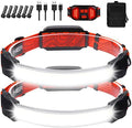 Rechargeable Headlamp,Super Bright 1500 Lumens 6 Modes Head Lamp Led Rechargeable with Tail Red Light,Wide Beam Led Headlamp Waterproof for Adults Outdoor Camping Hiking Hunting Accessories by BZYUY