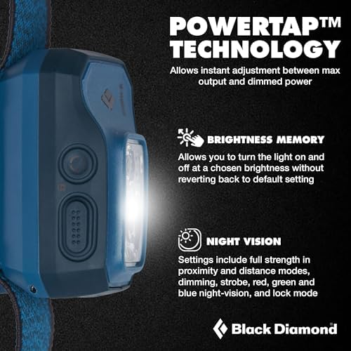 BLACK DIAMOND Storm 500-R Headlamp, Rechargeable, Dimmable, Bright, Azul - Image 3