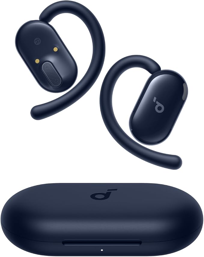 Soundcore V20i by Anker Open Ear Earbuds, Open Ear Headphones True Wireless | Adjustable Hooks, Ultra-Comfort, Snug Fit, Power Sound, Clear Calls, IP55, 36H Playtime, Bluetooth 5.4, Multipoint Connection by Unknown
