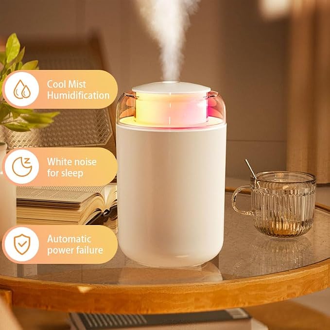 Bedroom Humidifier, 1.2L Cool Mist Extra Large humidifier - Humldifier for Bedroom Living Room Baby Plants, 7 Color Gradient Night Light, Safe Power Off, Ideal Baby Humidifier(white) - Image 4