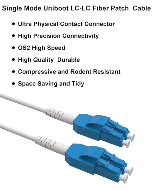 50M OS2 LC to LC Outdoor Armored Fiber Patch Cable, Uniboot Single Mode 9/125µm - Image 6