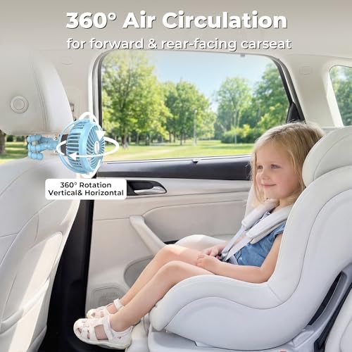 AMACOOL Battery Operated Stroller Fan, Portable Clip On Fan Rechargeable - Image 5