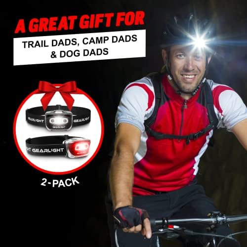 GearLight USB Rechargeable Headlamp Flashlight for Running, Camping, and Outdoor LED Headlight Camping Headlamps - Head Lamp Light for Adults, Kids, Emergency Gear - Black - 2 Pack - Image 3