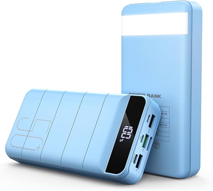 Power Bank Fast Charging 50000mAh - 22.5W Portable Charger USB C Quick Charge with 4 Outputs & 3 Inputs LED Display Huge Capacity External Battery Pack for iPhone, Samsung, iPad etc Sierra Blue by Unknown