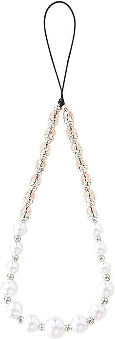 Beaded Phone Charm Lanyard Strap Girly Style Fixed Beads Pearl Lanyards by Staqlo