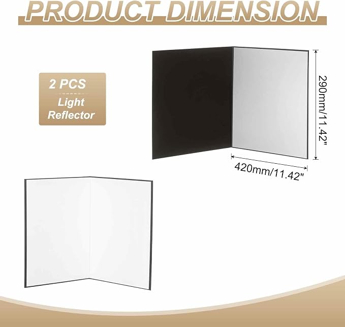 2Pcs 17"x11" Light Reflector 3 in 1 Photography Reflector Cardboards, Foldable - Image 2