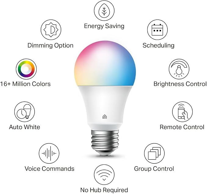 New Kasa Smart Bulb, Full Color Changing Dimmable Smart WiFi Light Bulb - Image 3