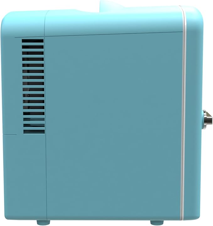 Frigidaire EFMIS171 Retro Mini Portable Personal Fridge - Ideal for Home, Office or Dorm - Includes Carrying Handle, AC/DC Wall/Car Charger (SkyBlu) - Image 5