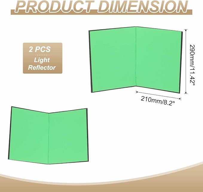 2Pcs 11"x8" Light Reflector 2 in 1 Photography Reflector Cardboards, Foldable & - Image 2