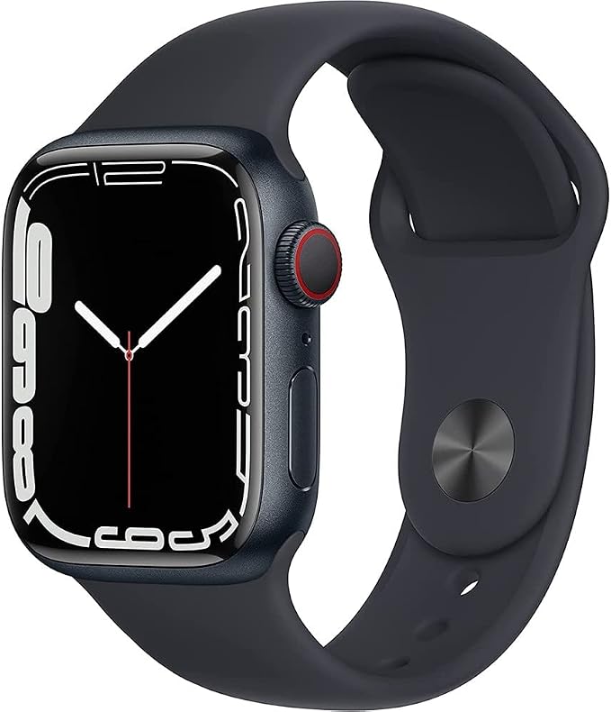 Apple Watch Series 7 GPS + Cellular, 45mm Midnight Aluminum Case by Amazon+Renewed