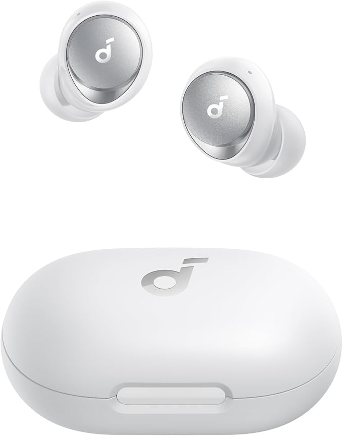 Soundcore by Anker Space A40 Adaptive Active Noise Cancelling Earbuds | Reduce Noise by Up to 98%, Ultra Long 50H Playtime, 10H Single Playtime, Hi-Res Sound, Comfortable Fit, Wireless Charge by Unknown