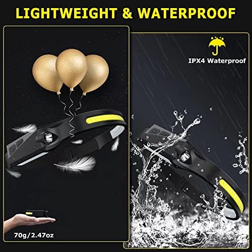 Rechargeable Headlamp 5PCS, 230° LED Head Lamp, Head Lights for Forehead - Image 5