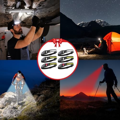 KYEKIO 6Pack 7Modes LED Headlamp Rechargeable with Red Light for Adults - Image 6