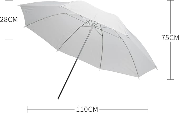 2 Pack Photography Umbrella Lighting Kit, 2 * 43inch Translucent White Soft - Image 4