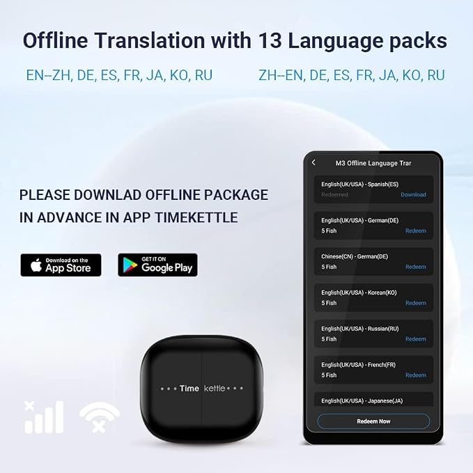 Timekettle M3 3-in-1 Language Translator Earbuds, Real-Time Translation in 43 - Image 4
