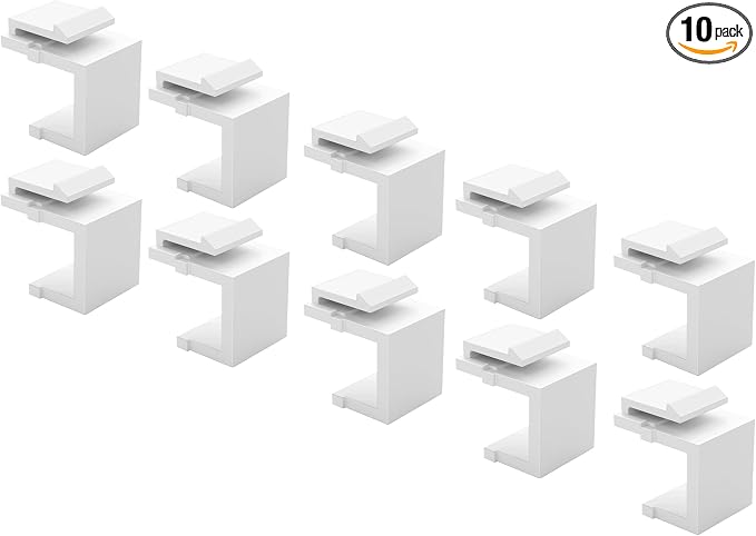 Jadaol 10-Pack Blank Keystone Jack Inserts, Keystone Port Dust Covers, Filler by Jadaol