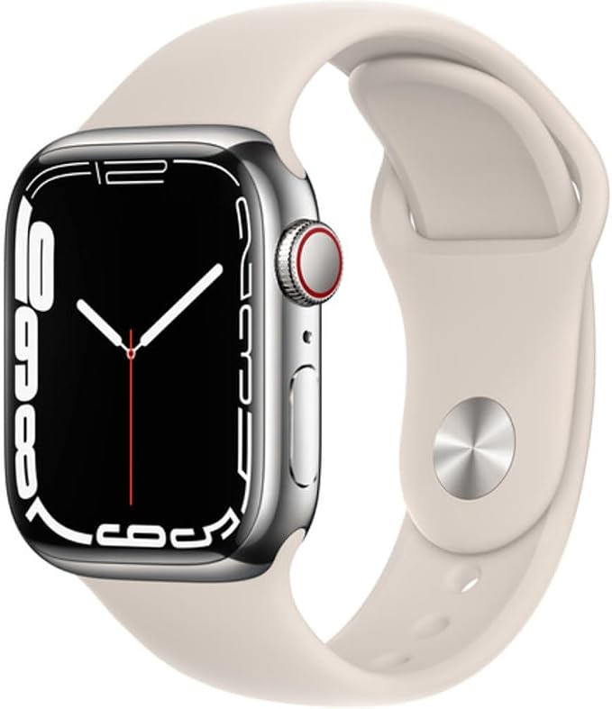 Apple Watch Series 7 Silver Stainless Steel Case by Amazon+Renewed