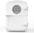 Electactic Mini Fridge for Skincare, 4L/6 Cans Portable Compact Cosmetic Fridge, Desktop Fridge with AC/DC Adapters, Observation Window, Small Cooler and Warmer for Beverage, Makeup, Bedroom, White by Electactic