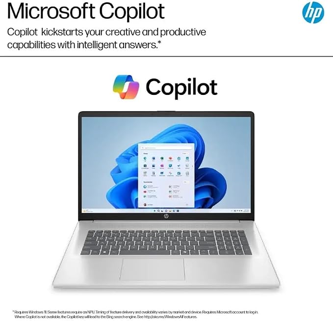 HP 17.3" FHD IPS Laptop, Quad Core AMD Ryzen 5 7520U (Beat i7-1255U) 8GB DDR5 RAM 512GB SSD, Business-Student Laptop with Copilot AI Fast Charge Private Webcam Wifi6 Win11, w/GM Accessory - Image 6