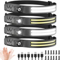 Beccason 4PCS Headlamp Flashlight, 230° Head Lamps LED Rechargeable Camping by Beccason