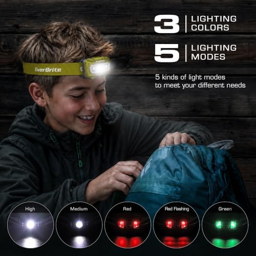 EverBrite Headlamp, 300 Lumens LED Head Lamp for Kids & Adults, Red Light - Image 2