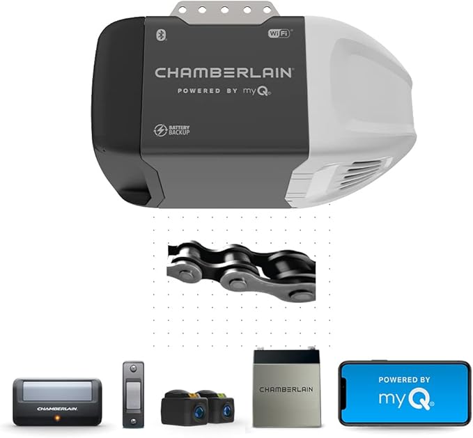 Chamberlain C2212T Smart Wi-Fi Garage Door Opener, 1/2-HP Chain Drive Motor by Chamberlain%7CmyQ